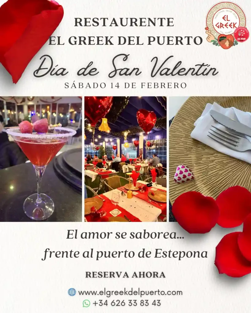 Cartel San Valentín Estepona - Greek el Puerto